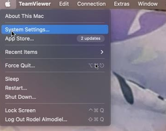 System Preferences navigation